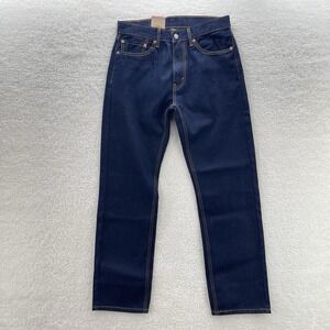 Levis Jeans Mens 32x30 Blue 505 Regular Straight Dark Wash Stretch Denim Cowboy